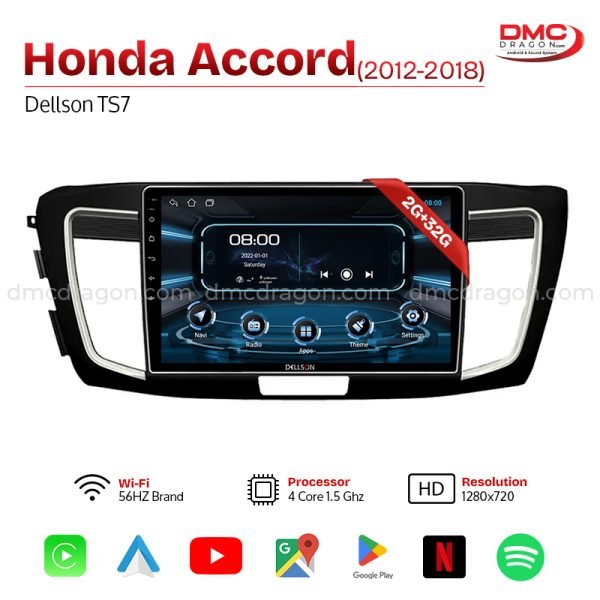 Honda Accord 2013-2018 Dellson TS7 Android Car LCD Panel 2GB+32GB