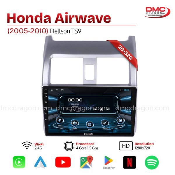 Honda Airwave 2005-2010 Dellson TS7 Android Car LCD Panel 2GB+32GB — 9in Screen