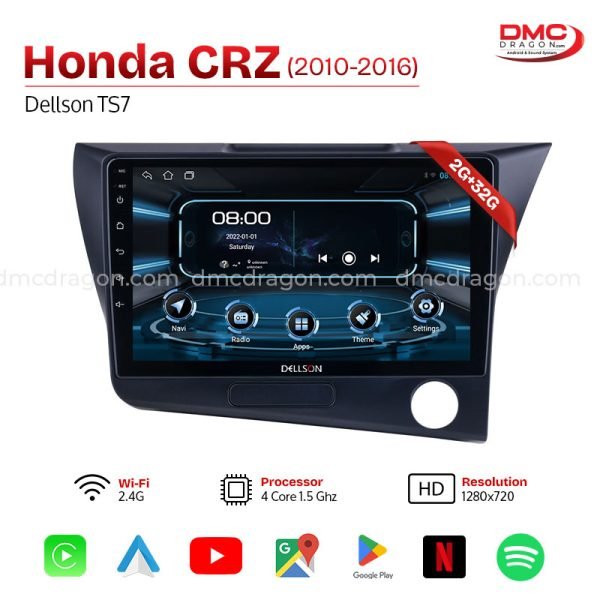 Honda CRZ 2010-2016 Dellson TS7 Android Car LCD Panel 2GB+32GB — 9in Screen