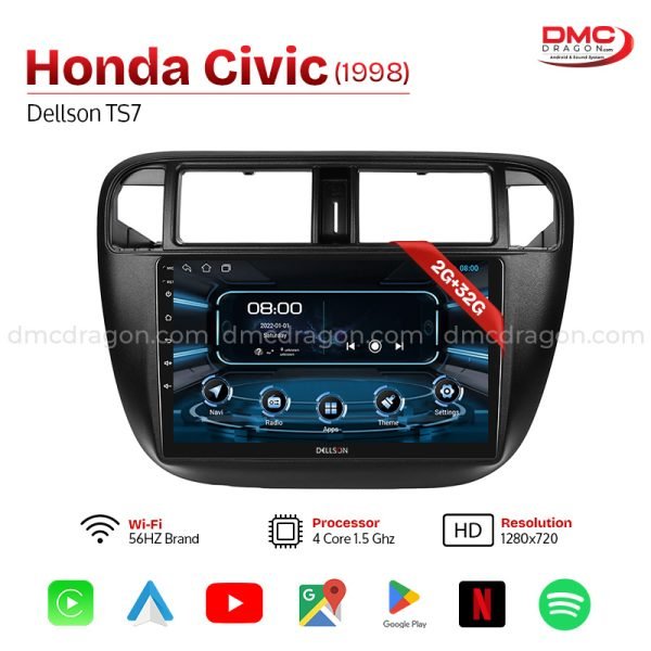 Honda Civic 1996-2000 Dellson TS7 Android Car LCD Panel 2GB+32GB