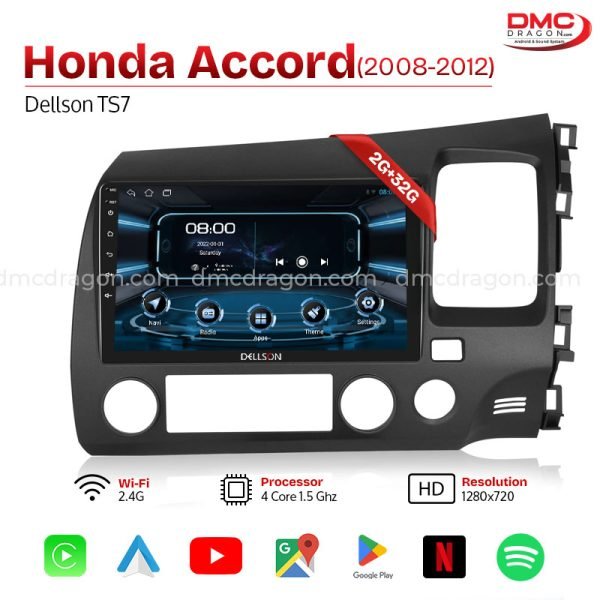 Honda Civic 2007-2012 Reborn Dellson TS7 Android Car LCD Panel 2GB+32GB — 9in Screen