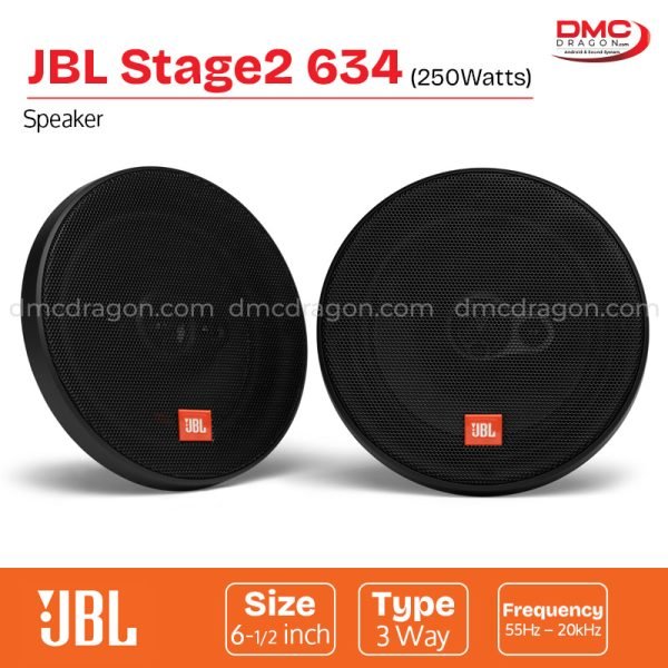 JBL Stage2 634 Car Speaker Three Way 250W Original