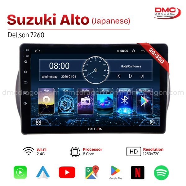Suzuki Alto Japanese Dellson 7260 Android Car LCD Panel 2GB+32GB