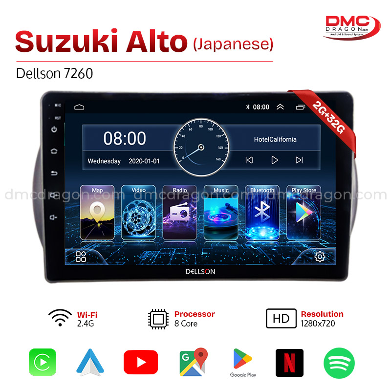 Suzuki Alto Japanese Dellson 7260 Android Car LCD Panel 2GB+32GB