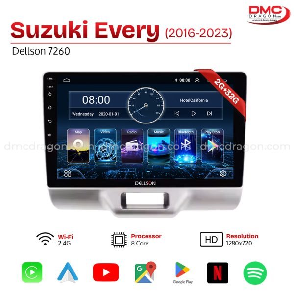 Suzuki Every 2016-2023 Dellson 7260 Android Car LCD Panel 2GB+32GB