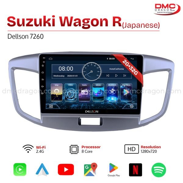 Suzuki Wagon R Japanese Dellson 7260 Android Car LCD Panel 2GB+32GB