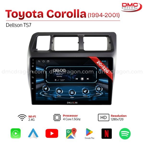 Toyota Corolla Indus 1994-2001 Dellson TS7 Android Car LCD Panel 2GB+32GB