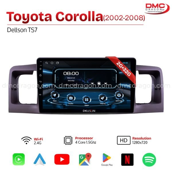Toyota Corolla 2002-2008 Dellson TS7 Android Car LCD Panel 2GB+32GB