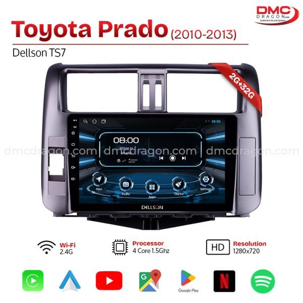 Toyota Prado 2010-2013 Dellson TS7 Android Car LCD Panel 2GB+32GB