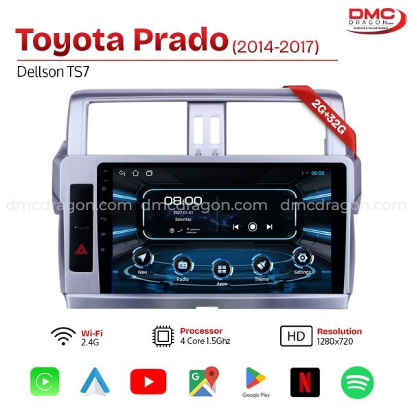 Toyota Prado 2014-2017 Dellson TS7 Android Car LCD Panel 2GB+32GB