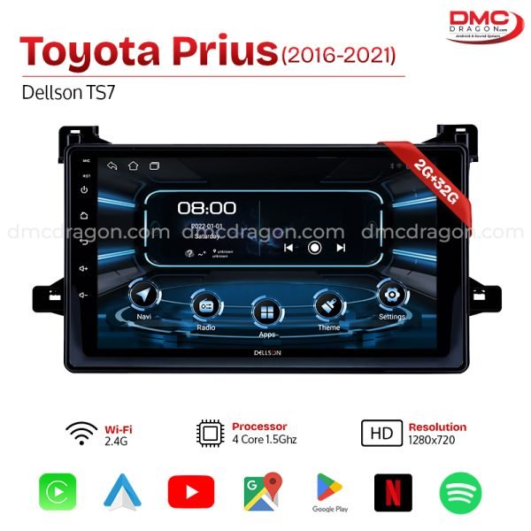 Toyota Prius 2016-2021 Dellson TS7 Android Car LCD Panel 2GB+32GB