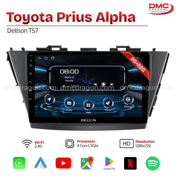 Toyota Prius Alpha Dellson TS7 Android Car LCD Panel 2GB+32GB