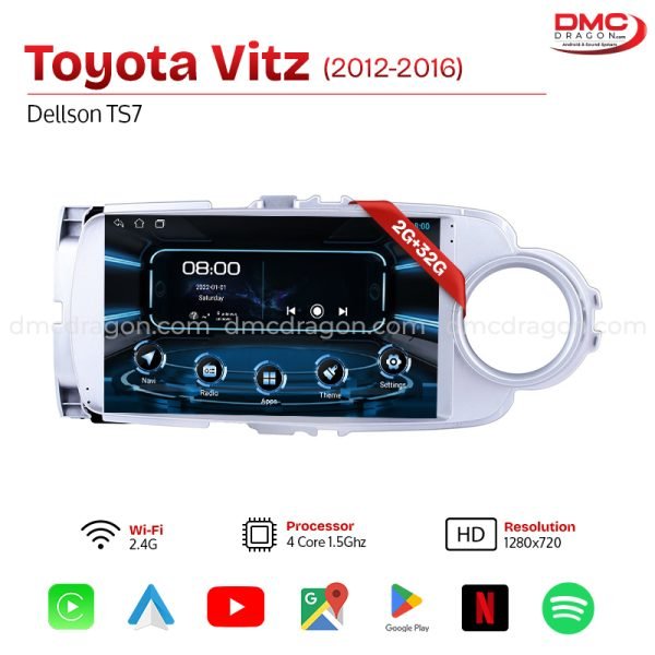 Toyota Vitz 2012-2016 Dellson TS7 Android Car LCD Panel 2GB+32GB