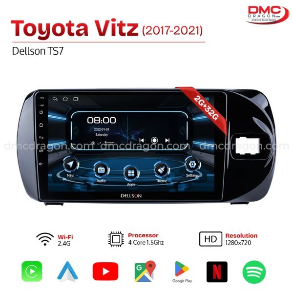 Toyota Vitz 2017-2021 Dellson TS7 Android Car LCD Panel 2GB+32GB