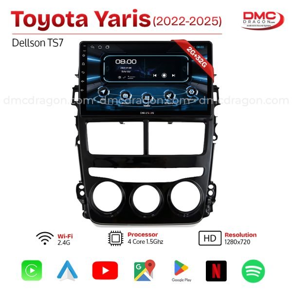 Toyota Yaris 2022-2025 Dellson TS7 Android Car LCD Panel 2GB+32GB