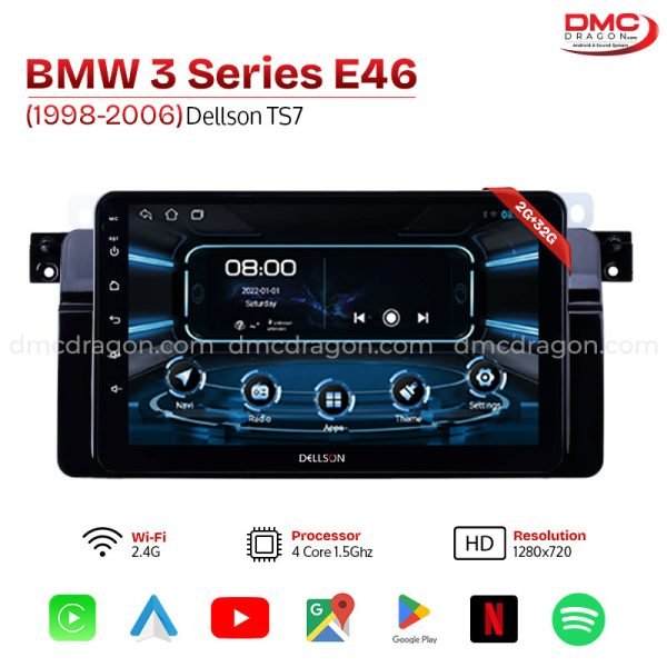 BMW 3 Series E46 1998-2006 Dellson TS7 Android Car LCD Panel 2GB+32GB