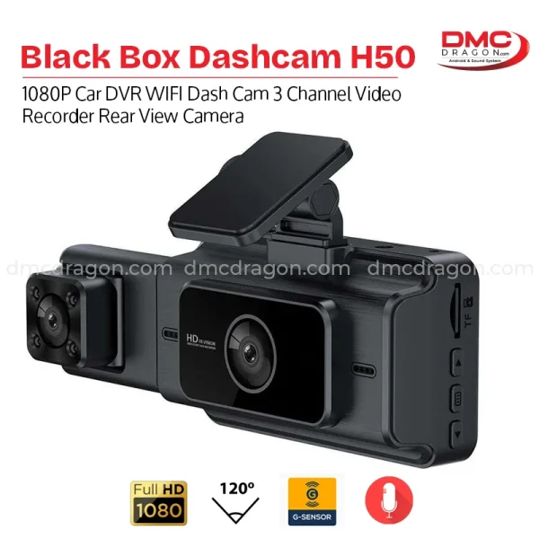 Black Box H50 Traffic Recorder Car Dashcam 3in1 DVR WiFi