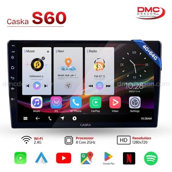 Caska S60 Android Car LCD Panel & Head Unit 4GB+64GB
