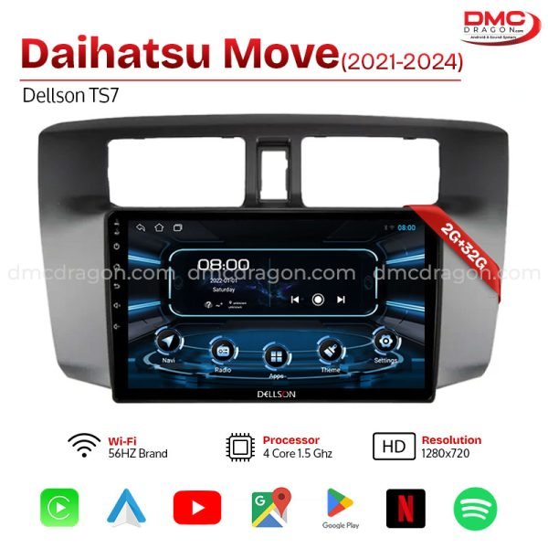 Daihatsu Move 2021-2024 Dellson TS7 Android Car LCD Panel 2GB+32GB | 9in Screen