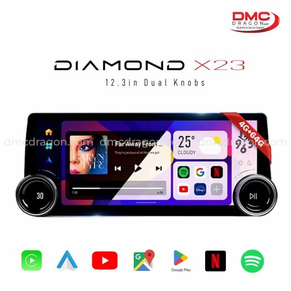 Diamond X23 12.3 in Dual Knobs Stereo OLED Touch Screen 4GB+64GB