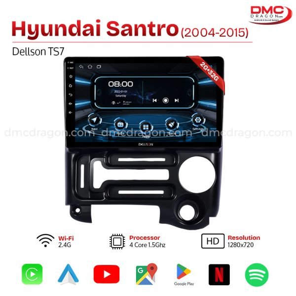 Hyundai Santro 2004-2015 Dellson TS7 Android Car LCD Panel 2GB+32GB