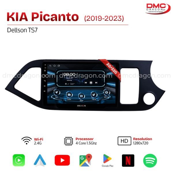 KIA Picanto 2019-2023 Dellson TS7 Android Car LCD Panel 2GB+32GB
