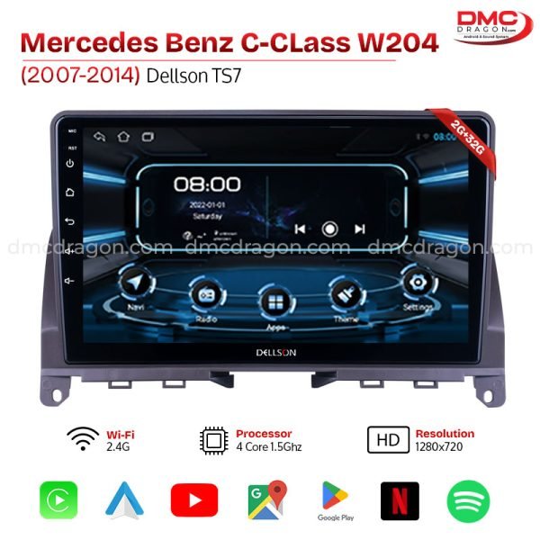 Mercedes Benz C-CLass W204 2007-2014 Dellson TS7 Android Car LCD Panel 2GB+32GB
