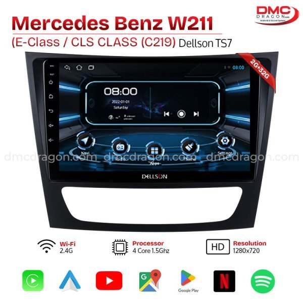 Mercedes Benz W211 CLS CLASS C219 2001-2009 Dellson TS7 Android Car LCD Panel 2GB+32GB