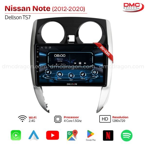 Nissan Note 2012-2020 Dellson TS7 Android Car LCD Panel 2GB+32GB