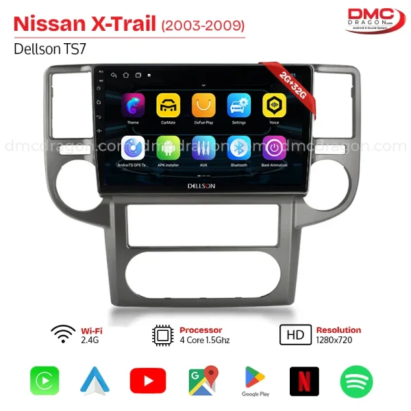 Nissan X-Trail 2003-2009 Dellson TS7 Android Panel CarPlay 2GB+32GB