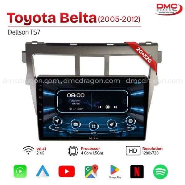 Toyota Belta 2005-2012 Dellson TS7 Android Car LCD Panel 2GB+32GB