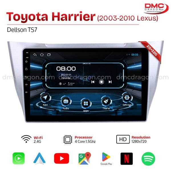 Toyota Harrier 2003-2010 Lexus Dellson TS7 Android Car LCD Panel 2GB+32GB
