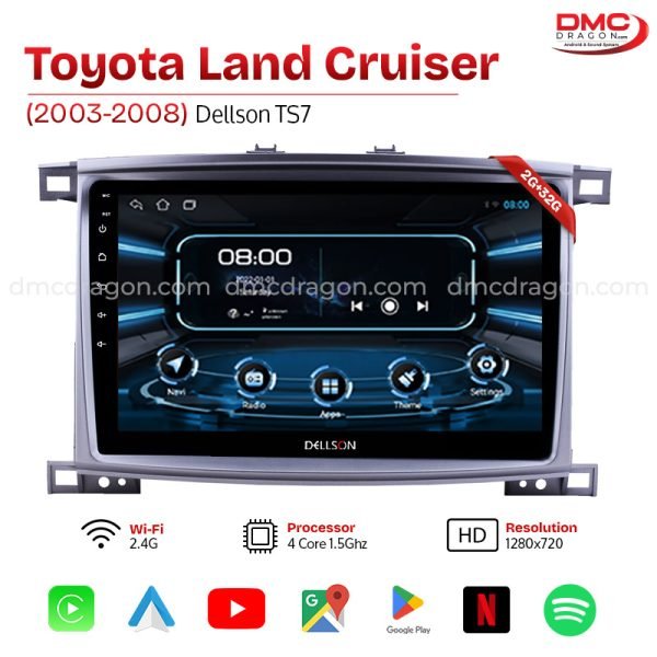 Toyota Land Cruiser 2003-2008 Dellson TS7 Android Car LCD Panel 2GB+32GB