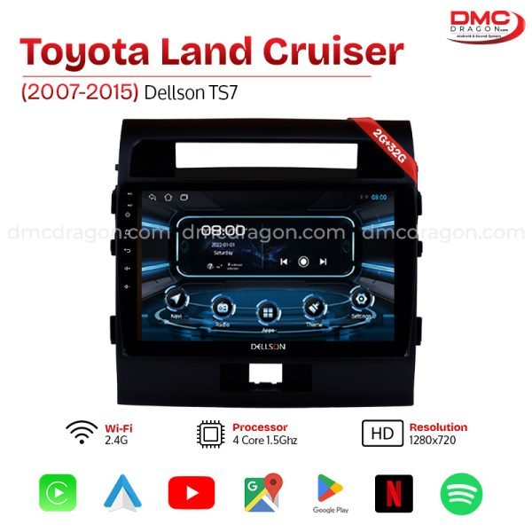 Toyota Land Cruiser 2010-2015 Low Dellson TS7 Android Car LCD Panel 2GB+32GB