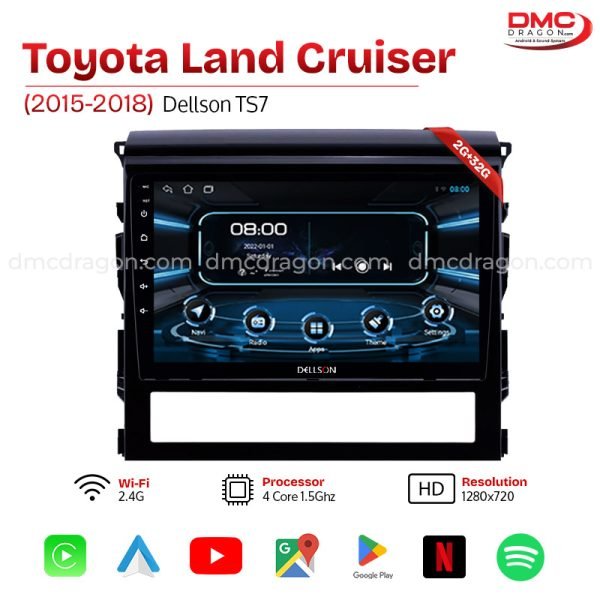 Toyota Land Cruiser ZX 2015-2018 Dellson TS7 Android Car LCD Panel 2GB+32GB