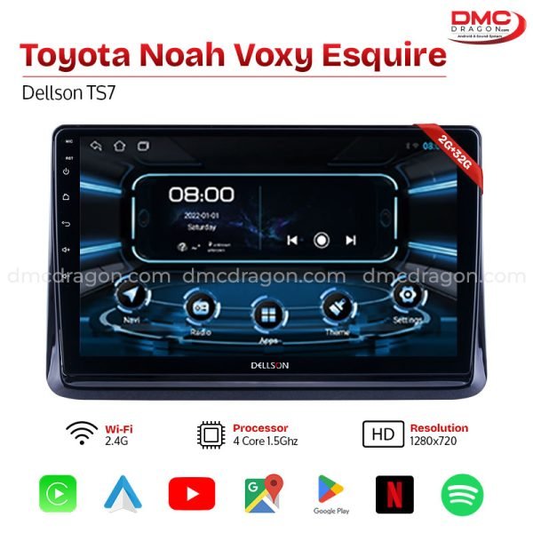 Toyota Noah Voxy Esquire Dellson TS7 Android Car LCD Panel 2GB+32GB