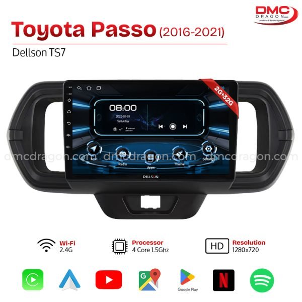 Toyota Passo 2016-2021 Dellson TS7 Android Car LCD Panel 2GB+32GB