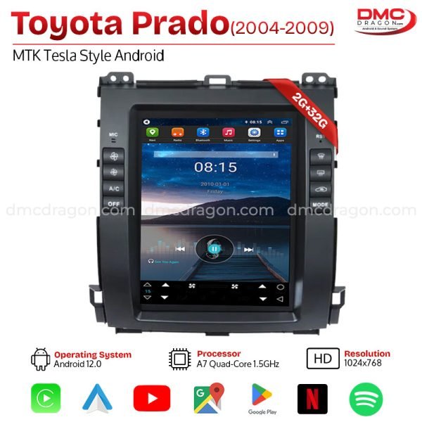 Toyota Prado 2004-2009 MTK Tesla Style Android Car LCD Panel 2GB+32GB
