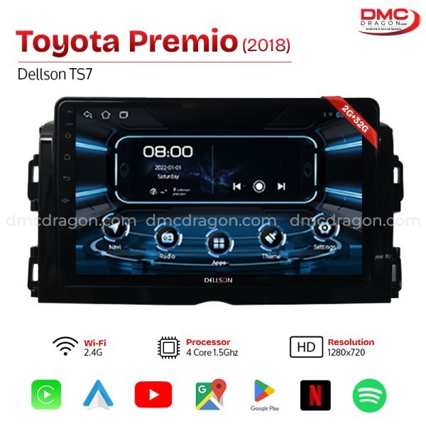 Toyota Premio 2018 Dellson TS7 Android Car LCD Panel 2GB+32GB