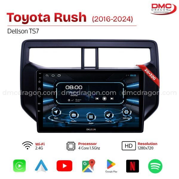 Toyota Rush 2016-2024 Dellson TS7 Android Car LCD Panel 2GB+32GB