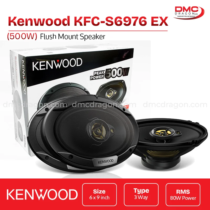 Kenwood KFC-S6976EX 3 Way Speaker Flush Mount 500W MAX / 80W RMS