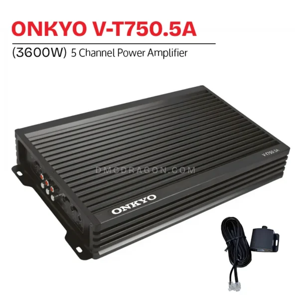 Onkyo V-T750.5A Class-AB 5 Channel Power Amplifier 3600W Max Power | Mono 1 Ohm Stable | Remote Bass Knob Included