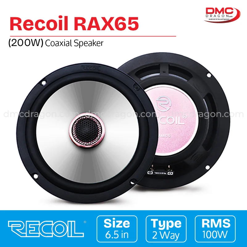 Recoil Rmm65 Recoil RAX65 Rose Gold Series 6.5 Inch Car Audio Coaxial Speaker System ...