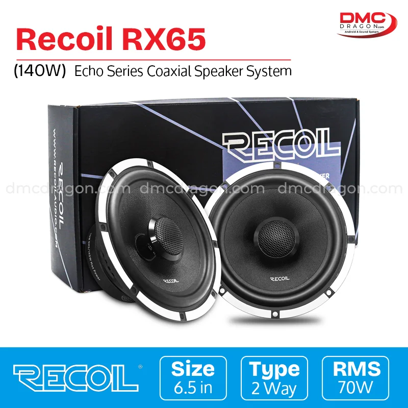 Recoil Rmm65 Recoil RX65 Echo Pro Series Car Coaxial Speaker RMS 70W / Peak 140W 2 ...