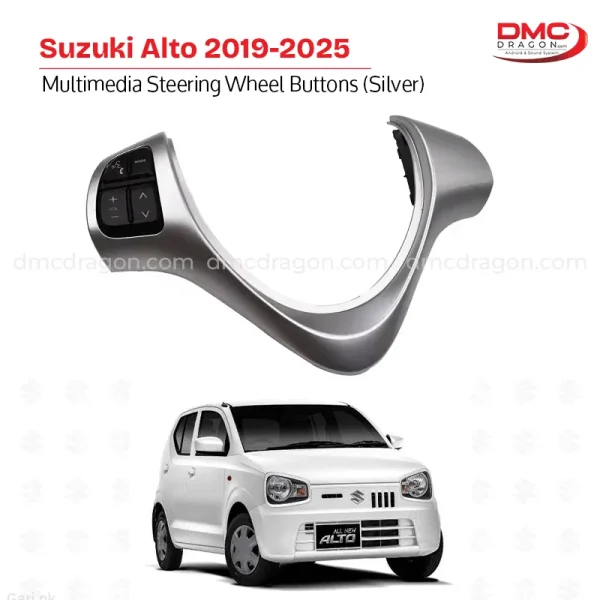 Suzuki Alto 2019-2025 (Silver) Multimedia Steering Wheel Buttons