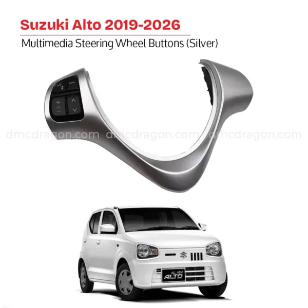 Suzuki Alto 2019-2025 (Silver) Multimedia Steering Wheel Buttons