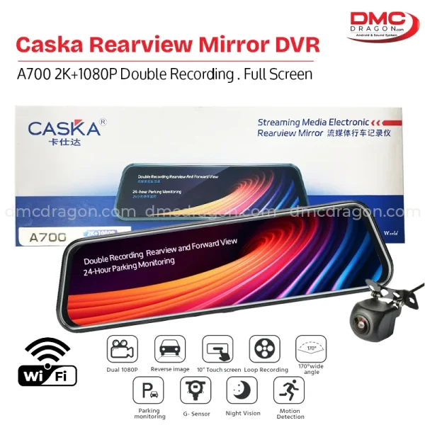 Caska A700 Rearview Mirror DVR Camera 2K+1080P