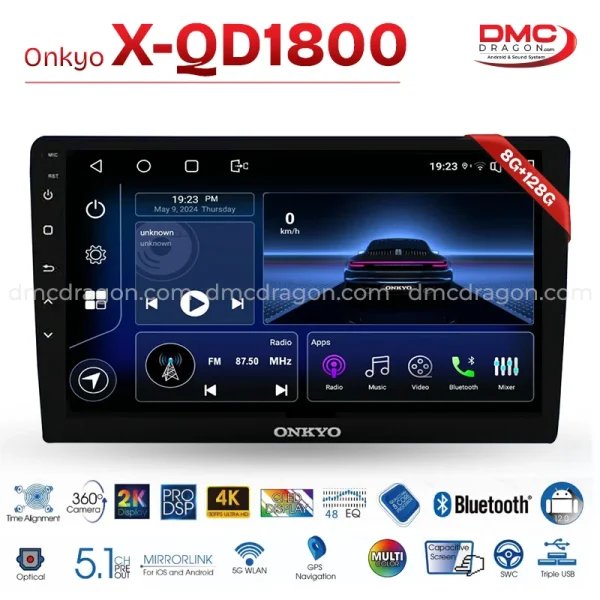 Onkyo X-QD 1800 Hifi Android Multimedia CarPlayer 8GB+128GB