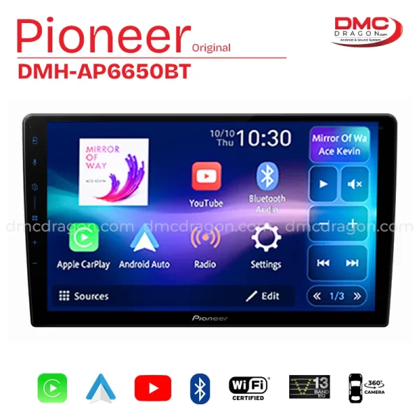 Pioneer DMH-AP6650BT 9in Screen Apple CarPlay & Android Auto