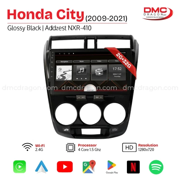 honda City 2009-21 Addzest NXR-410 Glossy Black